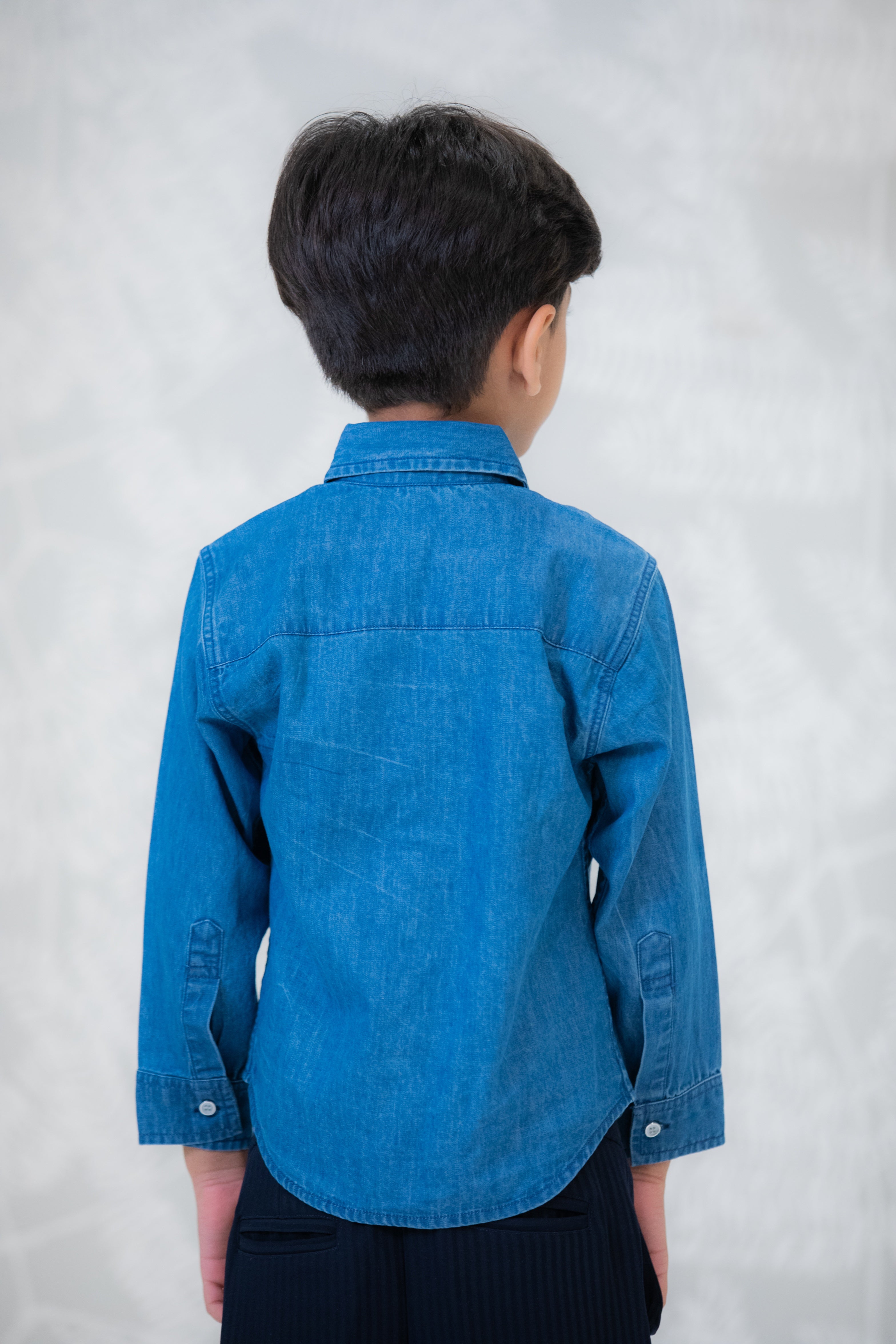 Ruffled Denim Shirt